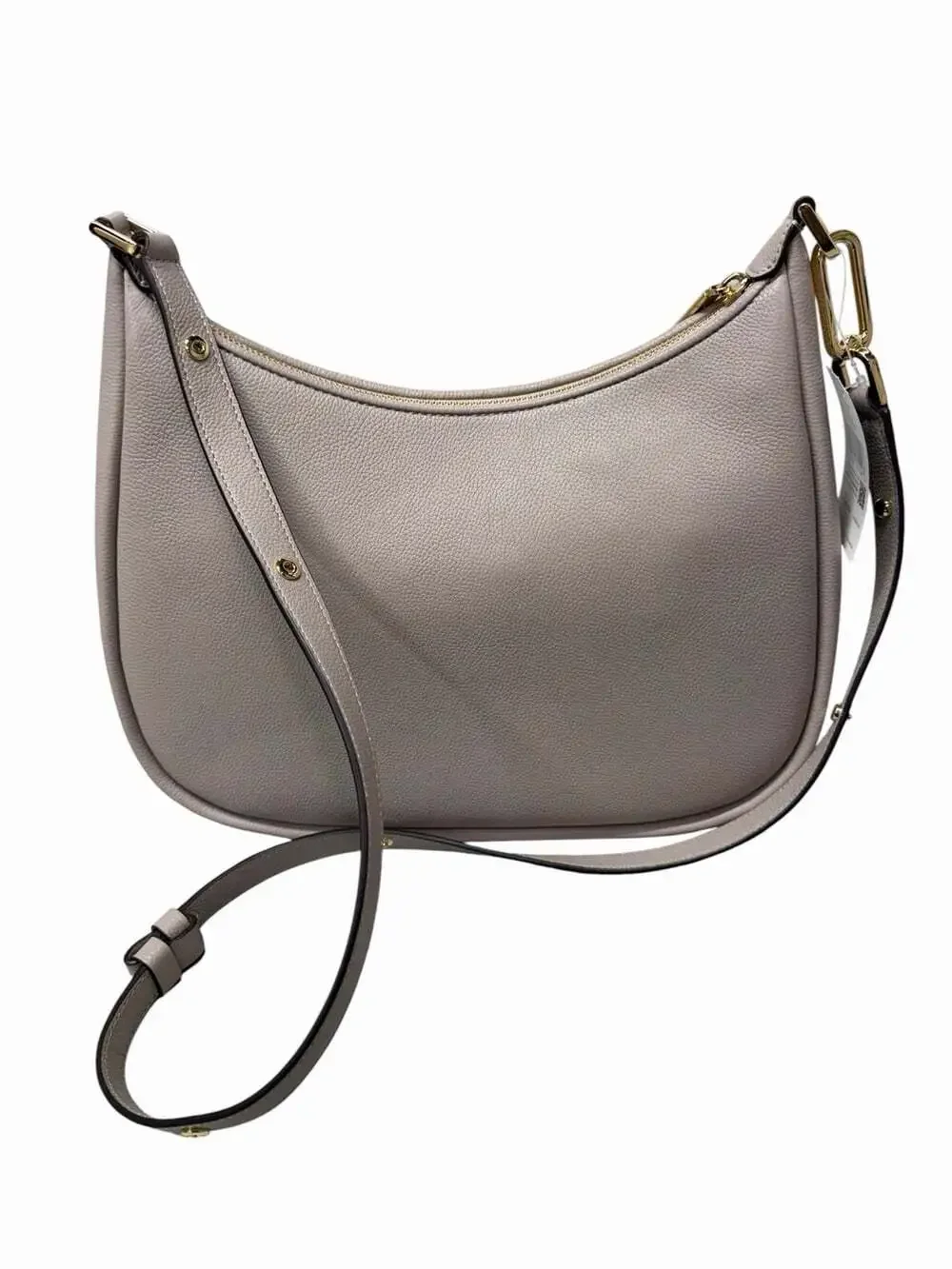 NWT KATE SPADE WOVEN NEUTRAL KAYLA PEBBLED LEATHER LARGE SHOULDER BAG COZY GREY